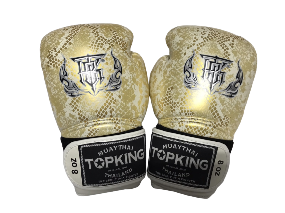 Top King Boxing Gloves "Super Snake" TKBGSS-02 White Gold No Air N