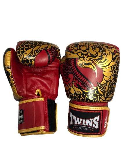 Twins Special Fancy Boxing Gloves FBGVL3-52 Gold Red