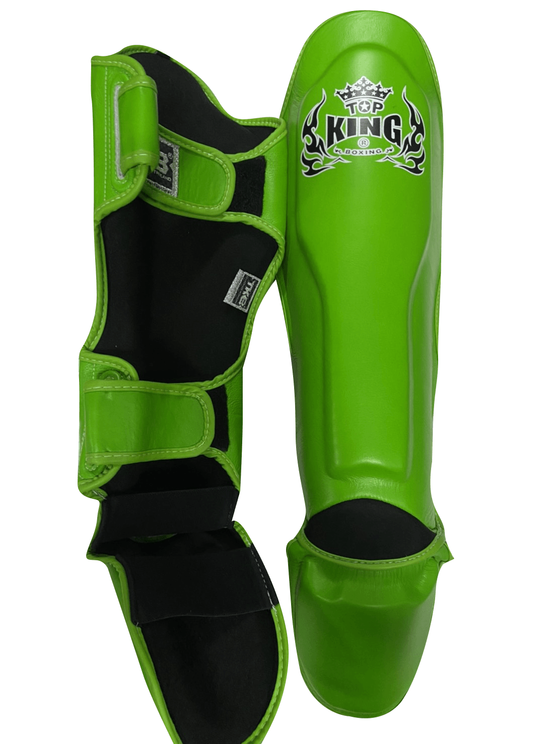Top King Shin Guards โ€Proโ€ Green Genuine Leather GL