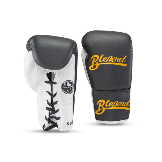 Blegend Boxing Gloves BGLLP Lace Up Black White