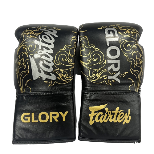 Fairtex Boxing Gloves BGLG3 Lace Up Black gold