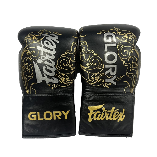 Fairtex Boxing Gloves BGLG3 Lace Up Black gold