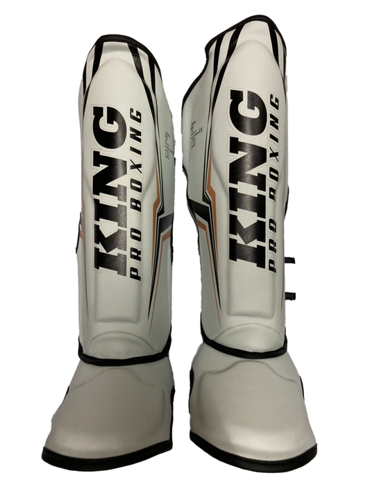 King Pro Boxing Shin Guards Thor White