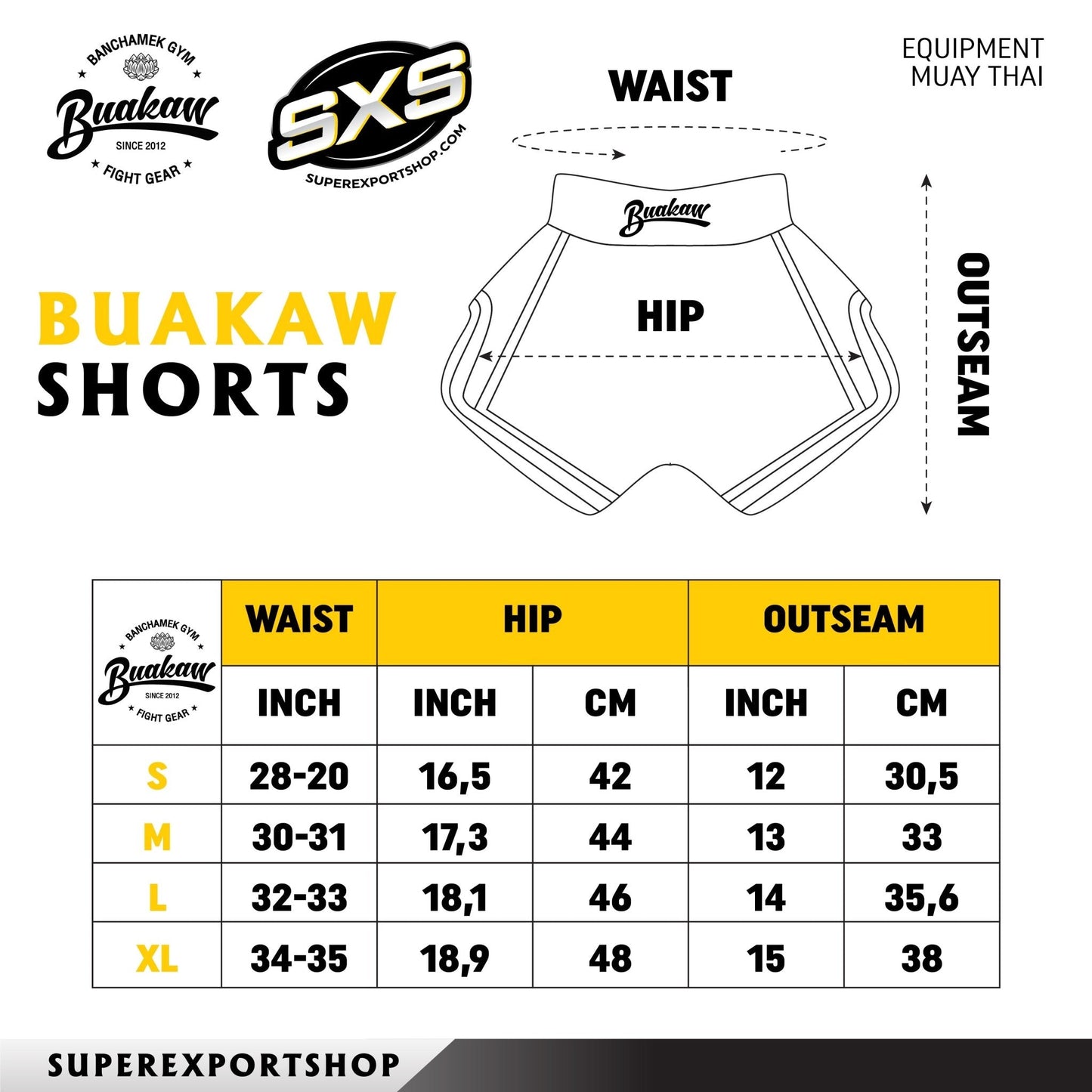 Buakaw Shorts BFG3-1 WHITE BLACK