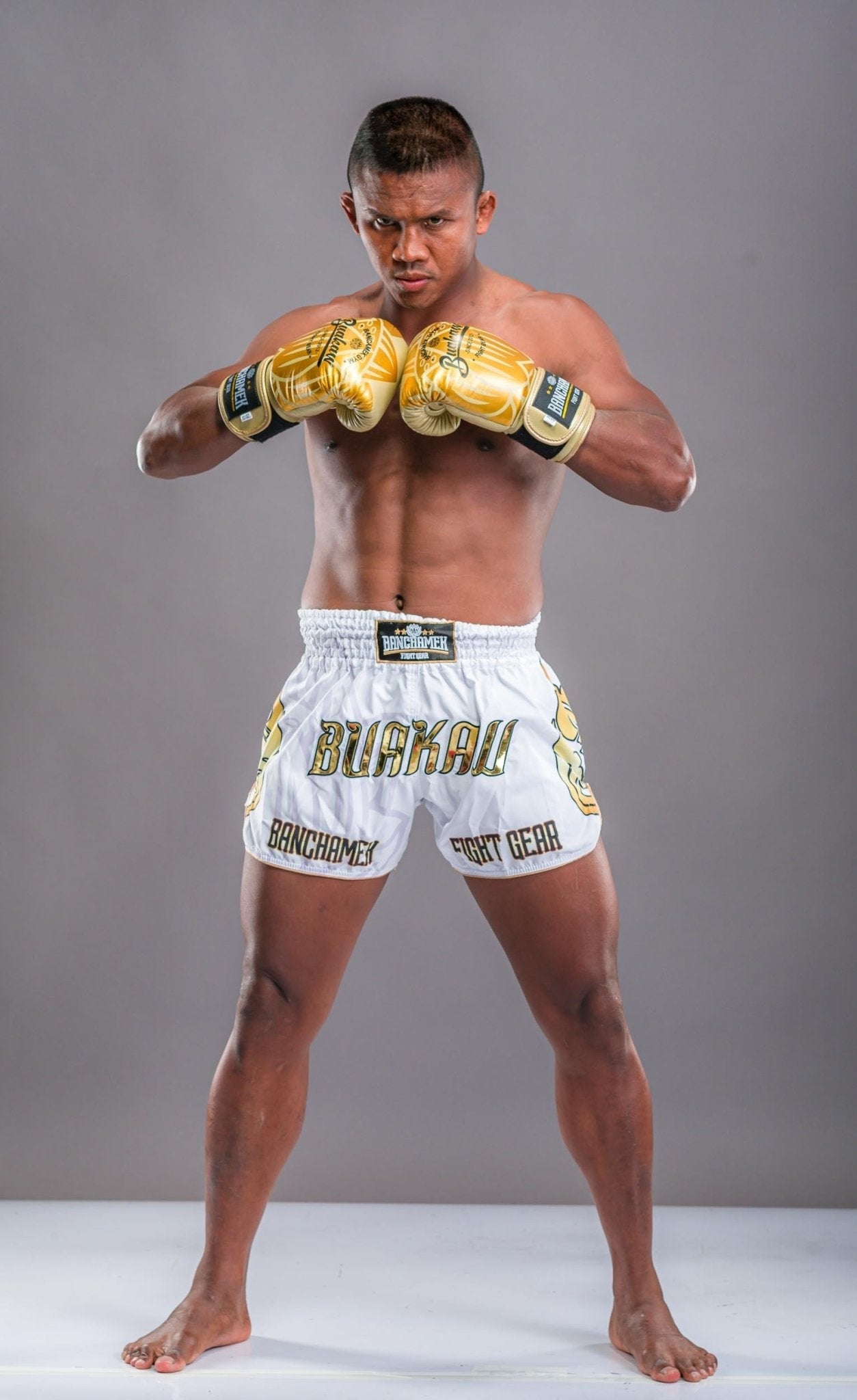 Buakaw Shorts BSH3 WHITE GOLD