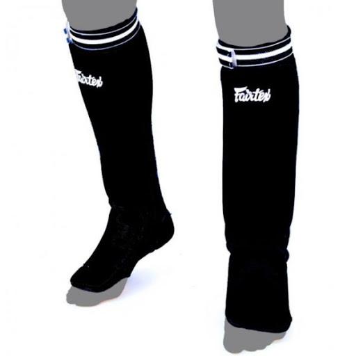 Fairtex Shin Guards Sock Type Cotton SPE1 Black