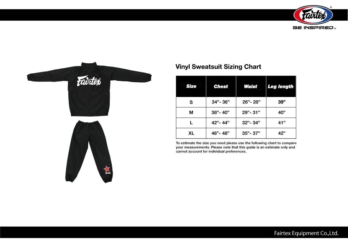 Fairtex Vinyl Sauna Suit VS2 BK (Jacket and Pants)