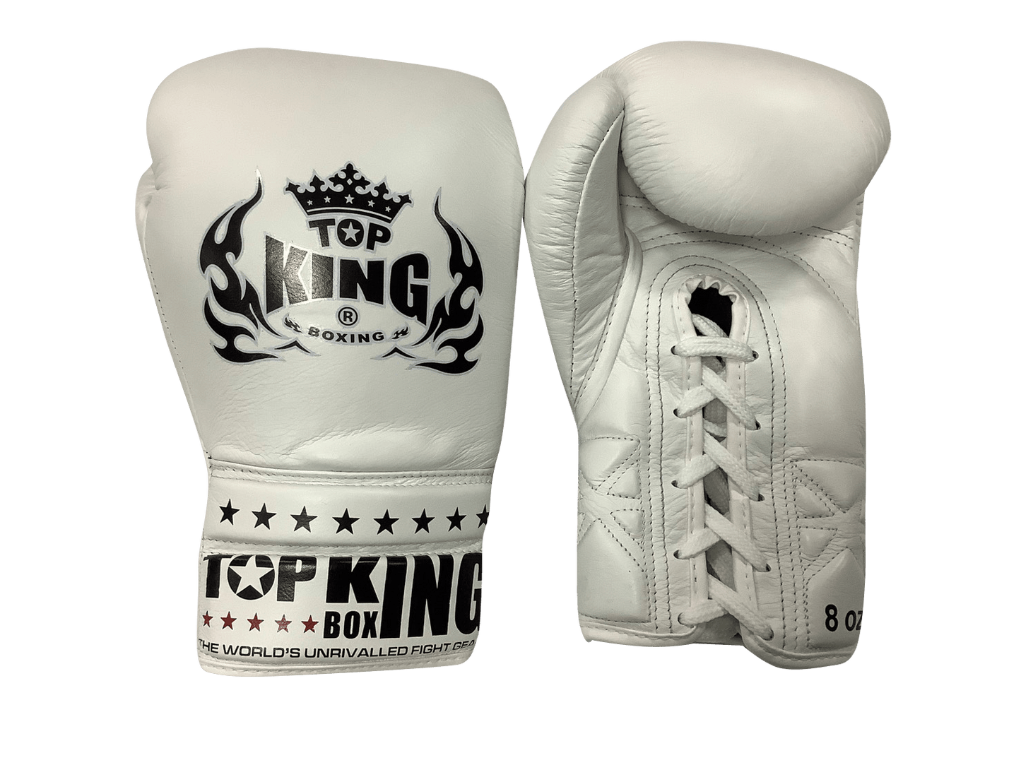 Top King Boxing Gloves Lace Up TKBGSC  White