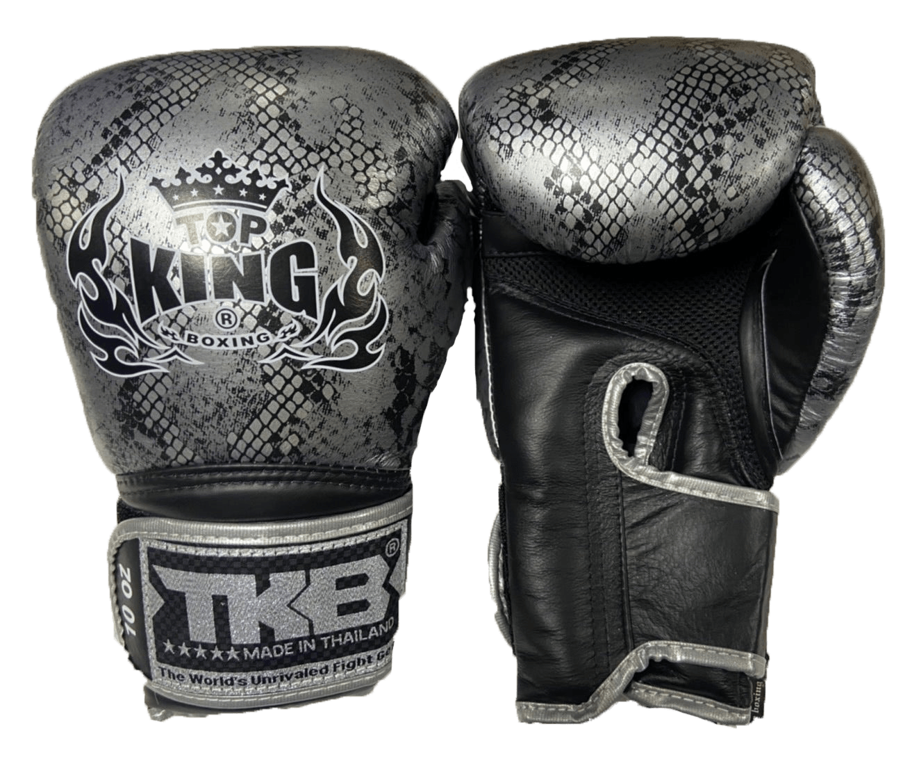 Top King Boxing Gloves "Super Snake" Air TKBGSS-02 Black(Silver)