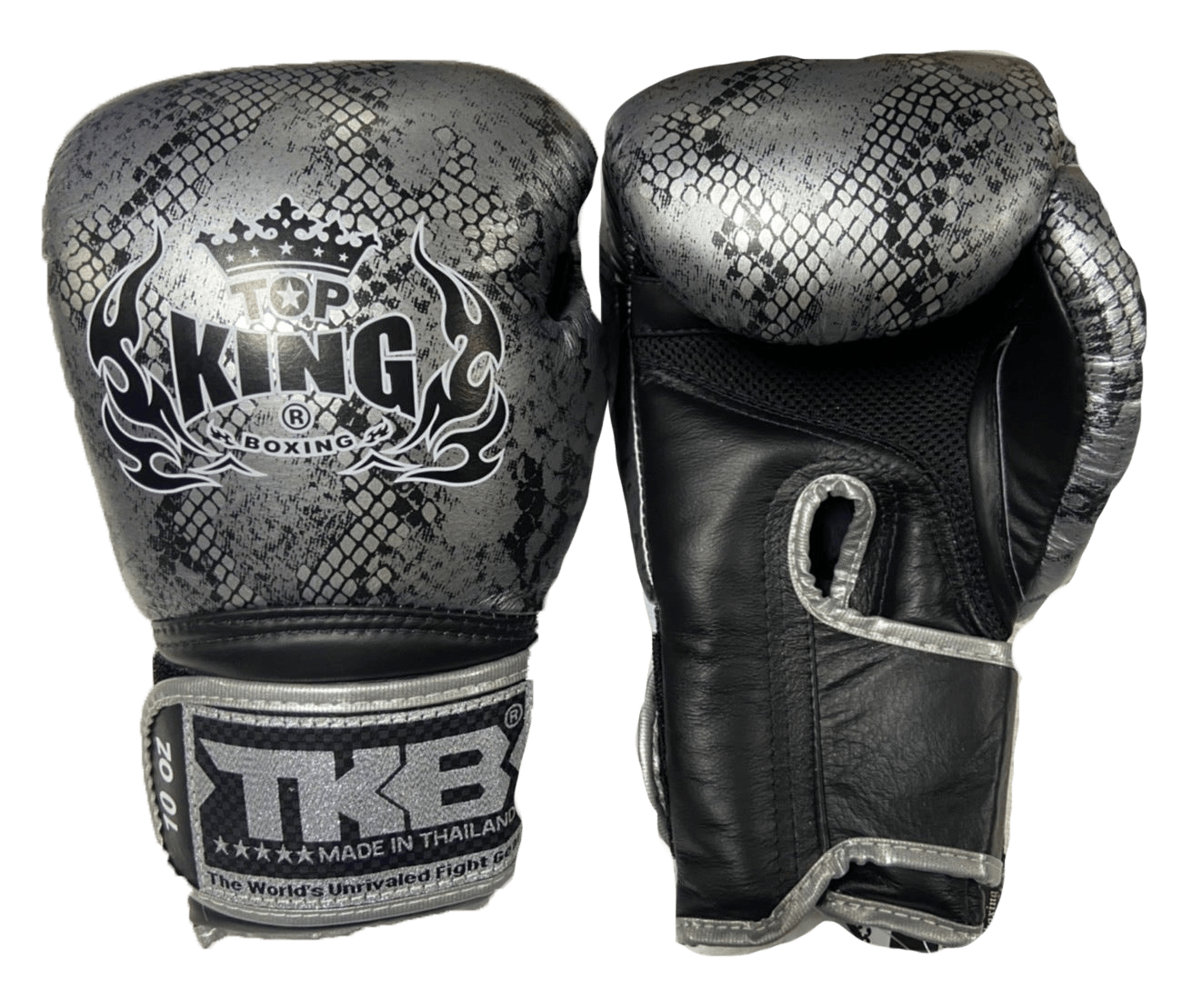 Top King Boxing Gloves "Super Snake" Air TKBGSS-02 Black(Silver)