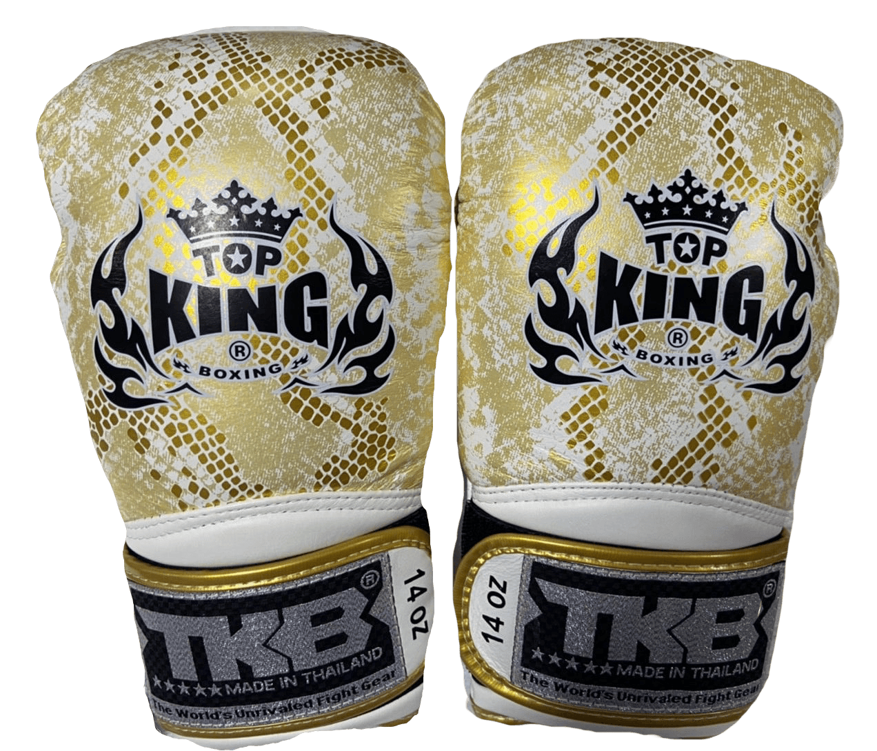 Top King Boxing Gloves "Super Snake"  TKBGSS-02 White(Gold) No Air