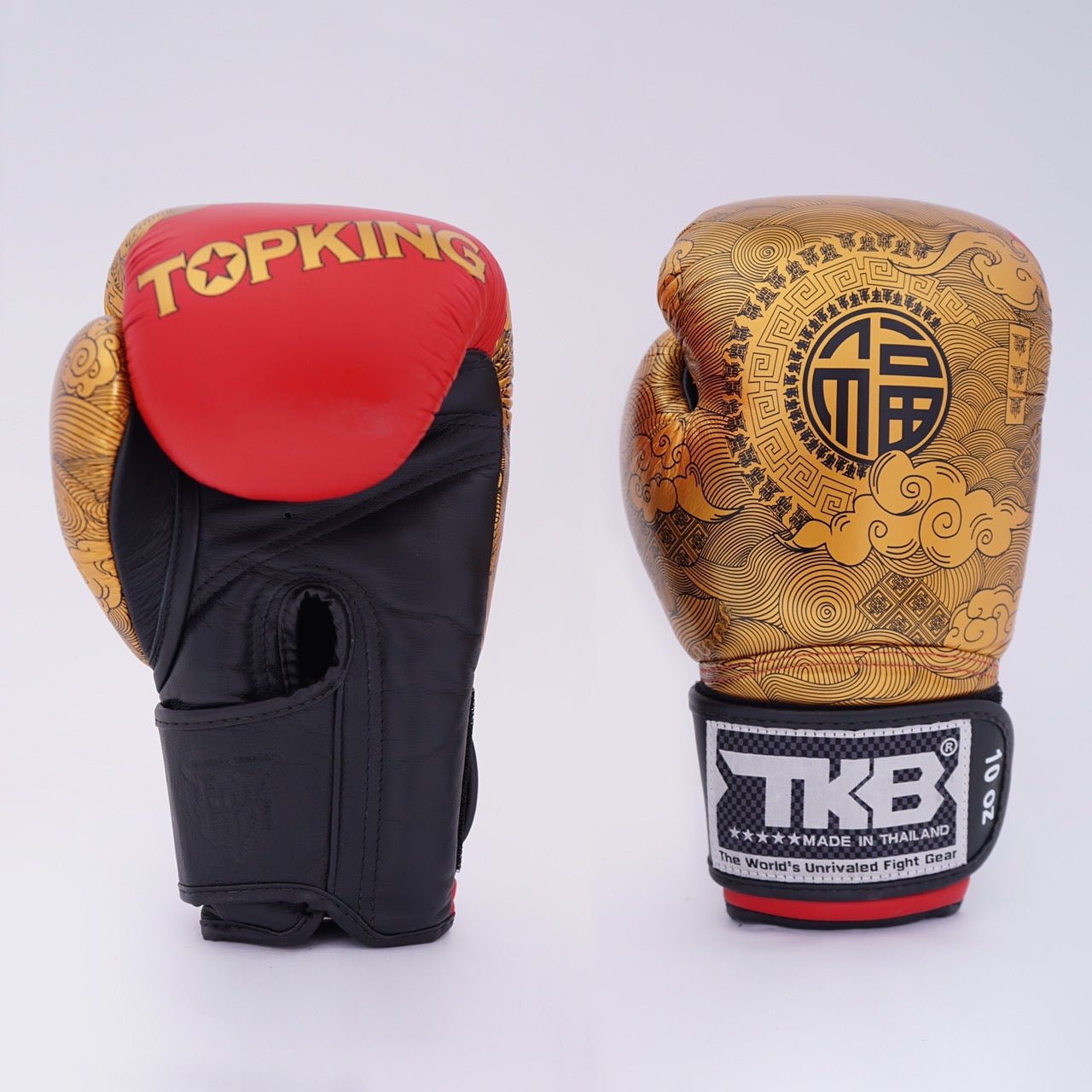 Top King Boxing Gloves TKBGCT-CN01 Red with 'FOOK' & "DOUBLE HAPPINESS"