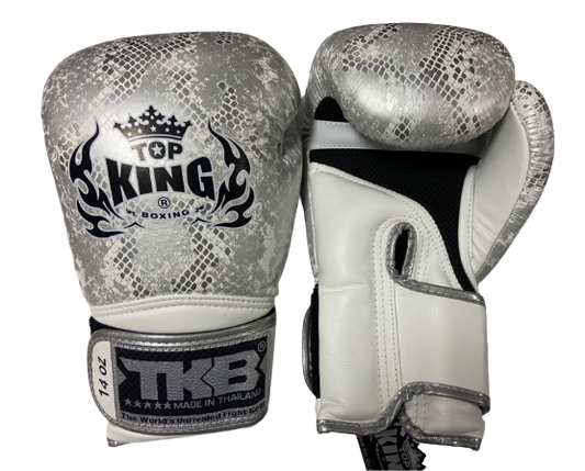 Top King Boxing Gloves TKBGSS02 AIR Super Snake WHITE SILVER