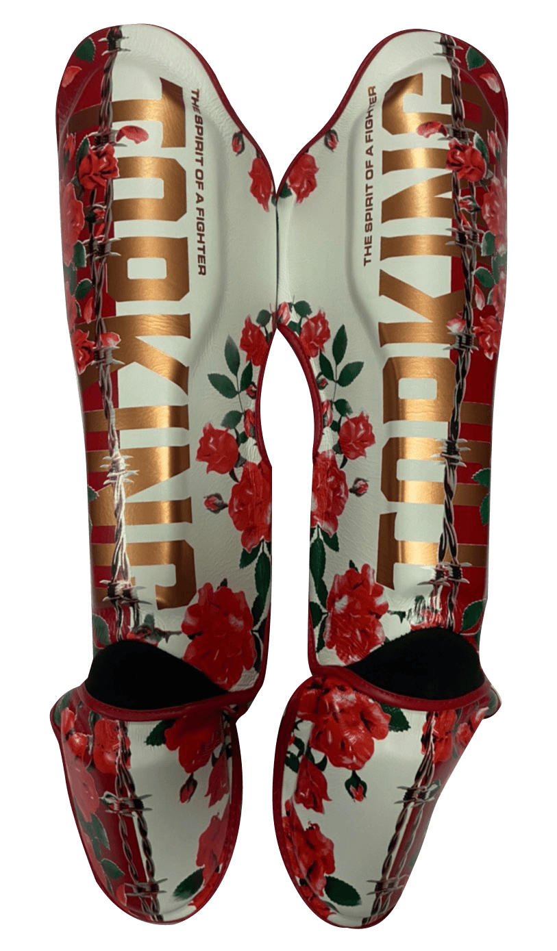 Top King Shin Guards "Pro" Rose TKSGRS White