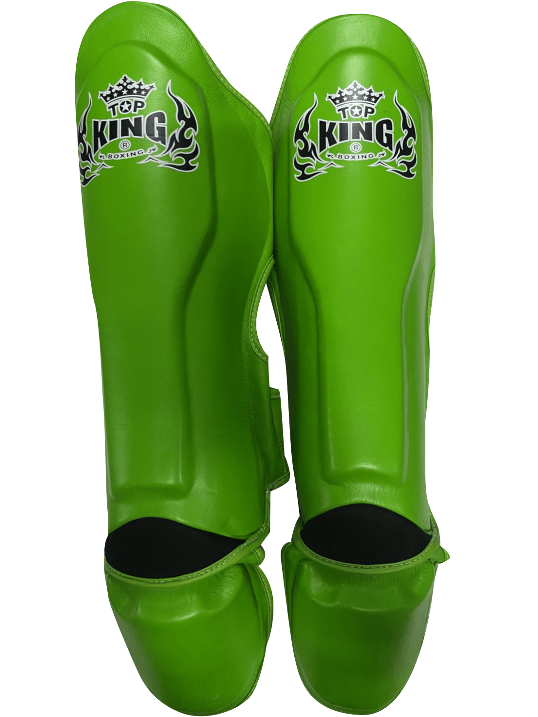 Top King Shin Guards  โ€Proโ€ Green Genuine Leather GL