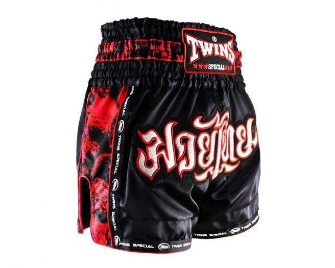 Twins Muay Thai Shorts TBS-SKULL Red Black