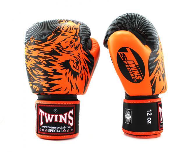 Twins Special Fancy BOXING GLOVES FBGVL3-50 ORANGE/BLACK