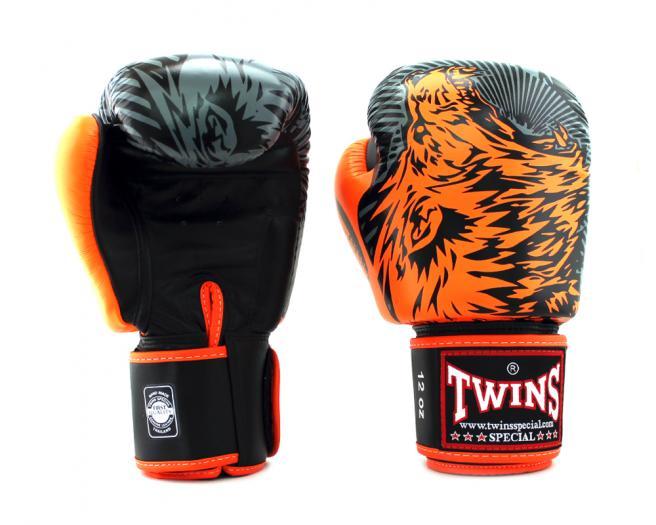 Twins Special Fancy BOXING GLOVES FBGVL3-50 ORANGE/BLACK