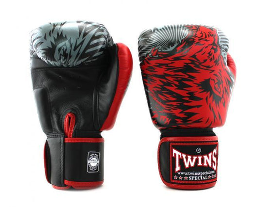 Twins Special Fancy BOXING GLOVES FBGVL3-50 RED/BLACk