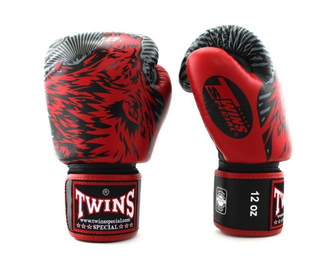 Twins Special Fancy BOXING GLOVES FBGVL3-50 RED/BLACk